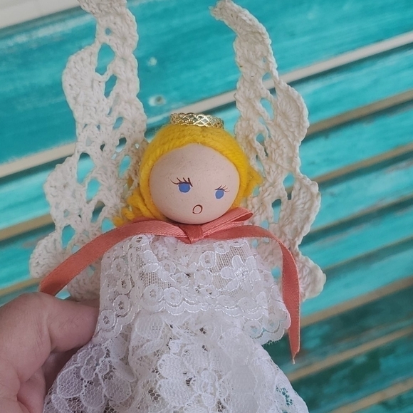 Vintage Angel Christmas Tree Topper and Ornaments - Picture 3 of 4